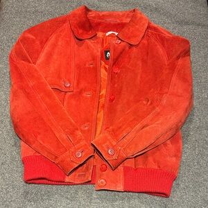 Avanti medium Red Suede Bomber Jacket